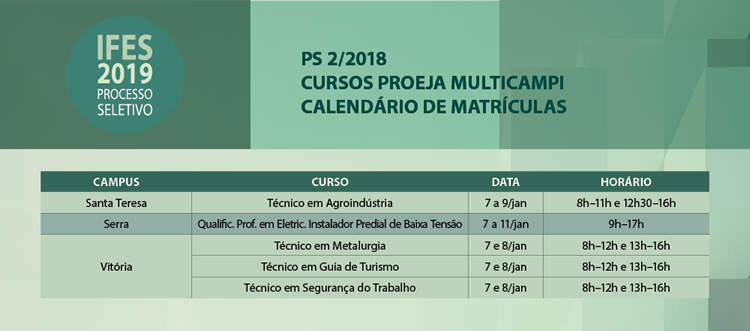 calendario matriculas 2 2018